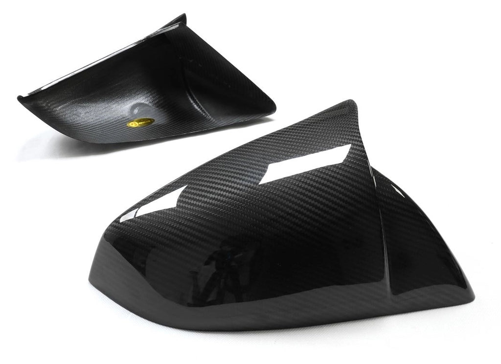 Tesla MODEL S Carbon Fiber Adhesive (Horn Style) (Matte) (Dry Carbon) Mirror Shell