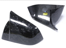 Tesla Carbon Fiber Adhesive MODEL Y (Horn Style) (Satin) Mirror Shell Cyber