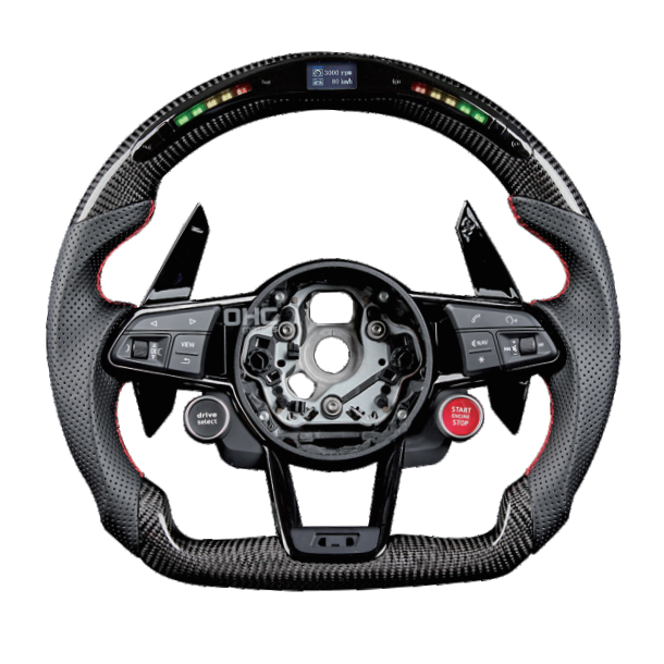 Carbon Fiber Steering Wheel with LED for Audi Models (2011-Onwards)