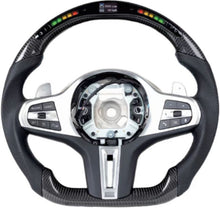 Laden Sie das Bild in den Galerie-Viewer, Carbon fiber steering wheel LED smart version for BMW/G chassis 5 Series, 3 Series (2020 model year)