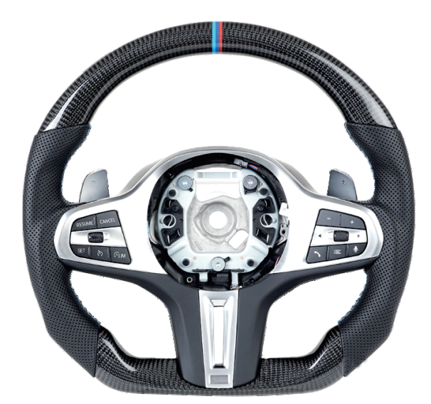 Carbon fiber steering wheel assembly for BMW F chassis 5 Series/G chassis 5 Series (2020)