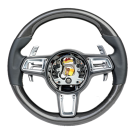 Carbon fiber steering wheel assembly for Porsche 718 (2016 model year)