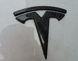 Carbon Fiber Model Y Front Emblem for Tesla Cyber
